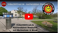 Video360Grad.de – Aschersleben Stadtpark mit Weltzeituhr und Mond im Salzlandkreis